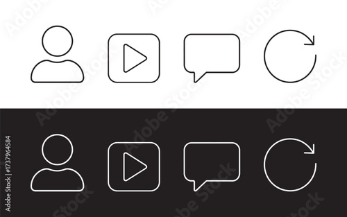 User and message icons. Linear icons