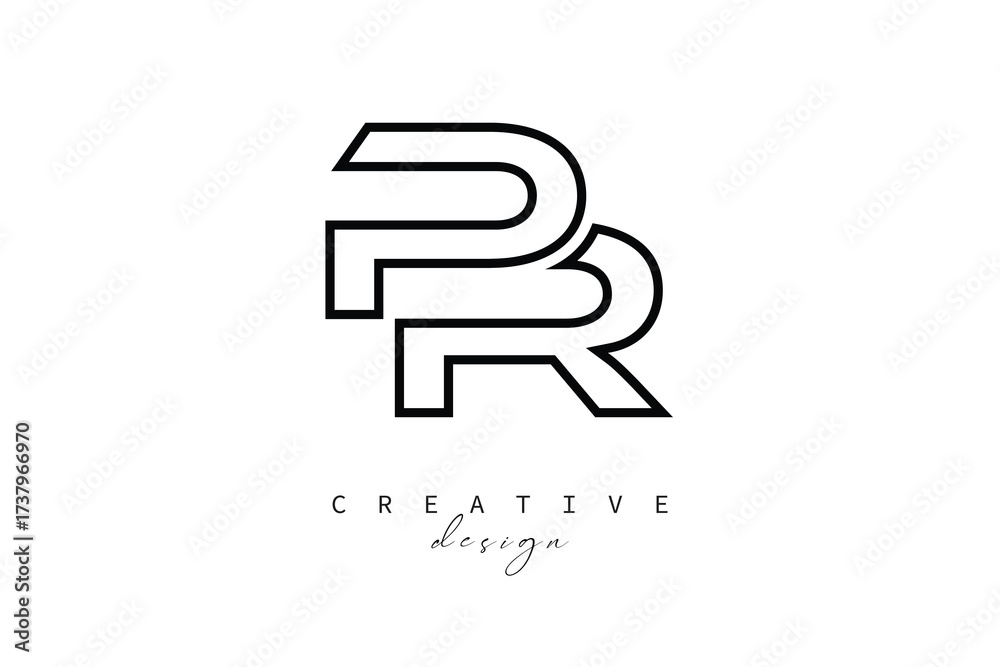 Fototapeta premium PR Creative Monogram Logo Design-Stock Creative Branding Design Concept