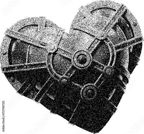 Steampunk Heart: A Mechanical Symbol of Love and Industry