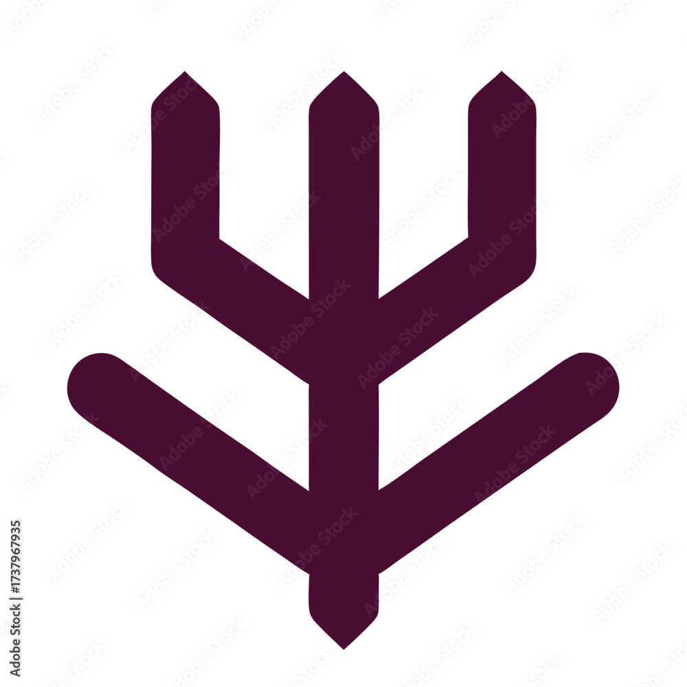 Obraz premium Dark purple abstract geometric symbol on white background vector illustration shape