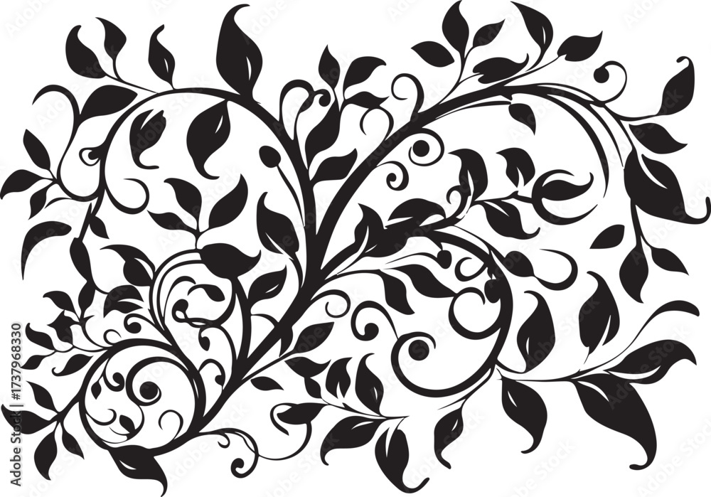 Obraz premium Floral Swirl Ornament Vector Set