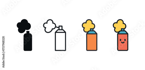 Vector icon insulation foam four styles black solid glyph outline minimal flat multicolor filled cartoon flat shaded.