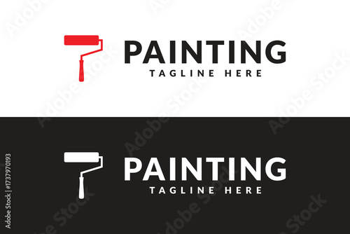 painting logo vector illustration. paint brush logo template