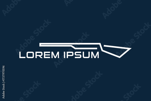 simple rifle logo design. logo icon vector illustration