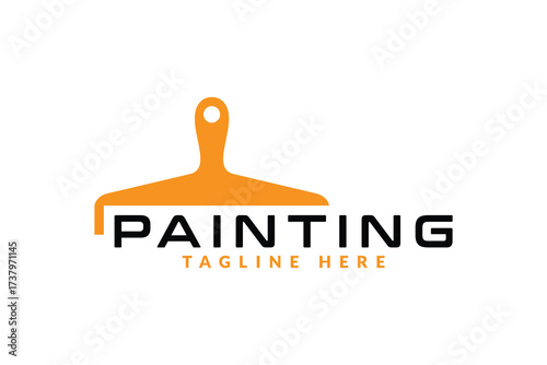 painting logo vector illustration. paint brush logo template