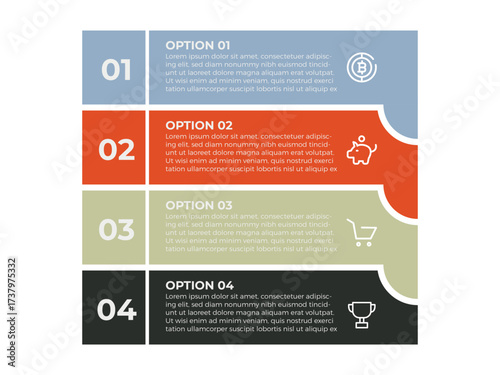 Vector infographic label template with icons. 4 options or steps. Infographics for business concept. Can be used for info graphics, flow charts, presentations, web sites, banners, printed materials.