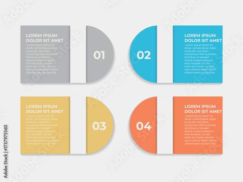 Timeline infographic design element and number options. Business concept with 4 steps. Can be used for workflow layout, diagram, annual report, web design. Vector business template for presentation.