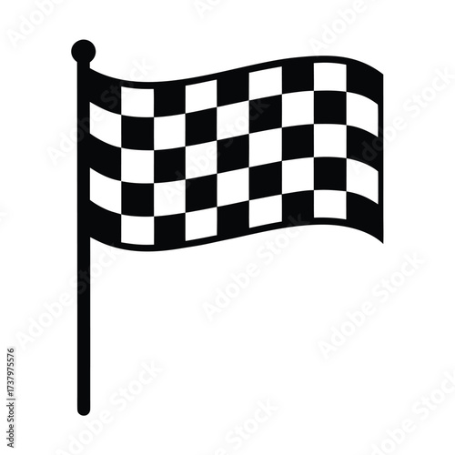 Checkered flag icon, sport racing flag, race flag sign
