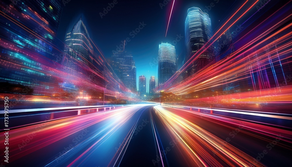 Fototapeta premium blurry night cityscape motion blur
