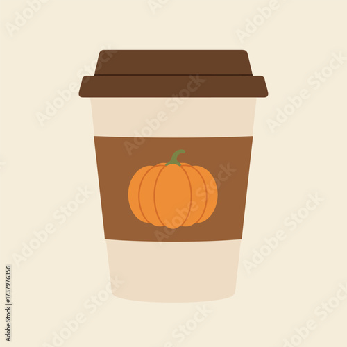 Pumpkin spice drink. Latte coffee with whipped cream