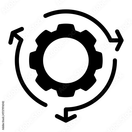 Cogwheel icon representing gear, sprocket, mechanism, machinery, and wheel from the Corporate Icon Collection (Glyph Style)