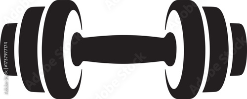 Dumbbell Sport Equipment Silhouette for Gym or Workout Vector Design Template