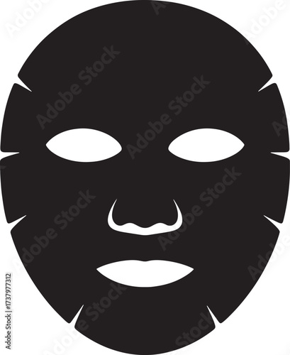 Face Mask Icon. Cosmetic Spa Treatment. Facial Skin Care Beauty. Product Sheet