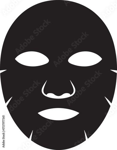 Face Mask Icon. Cosmetic Spa Treatment. Facial Skin Care Beauty. Product Sheet