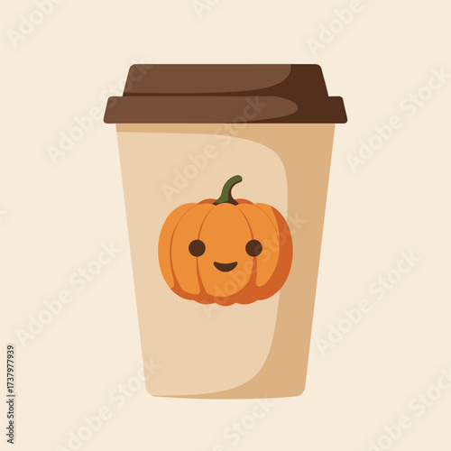 Pumpkin spice drink. Latte coffee with whipped cream
