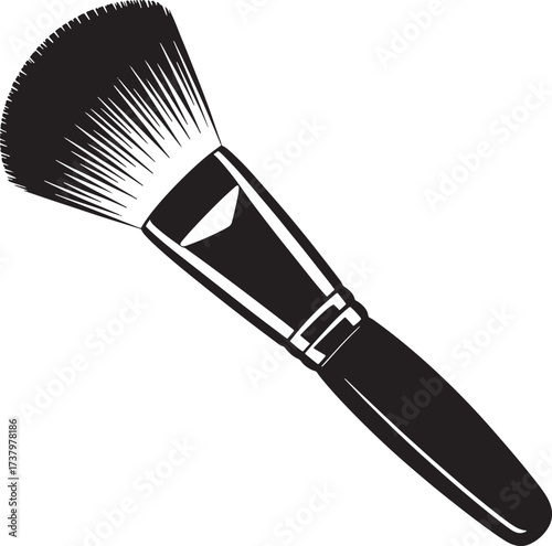 Modern Makeup Brush Tool Beauty Accessory Cosmetics Applicator Isolated Design Vector