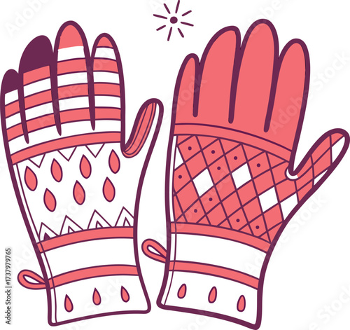 Kitchen gloves for hot cooking safety icon