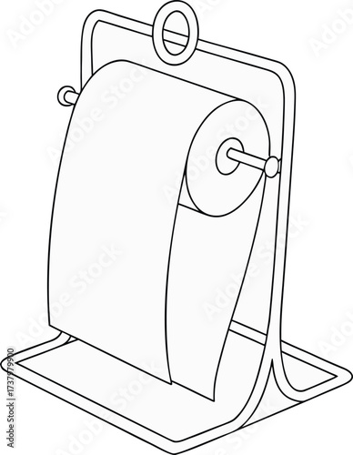 Minimalist paper towel roll on a stand clean design