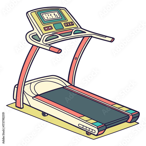 Cartoon treadmill machine with display screen and handles