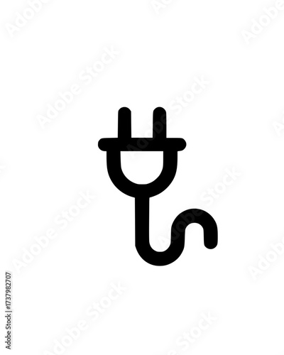 Minimalistic black electrical plug icon