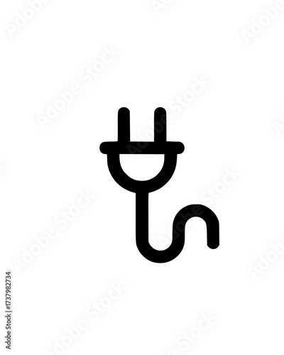 Minimalistic black electrical plug icon