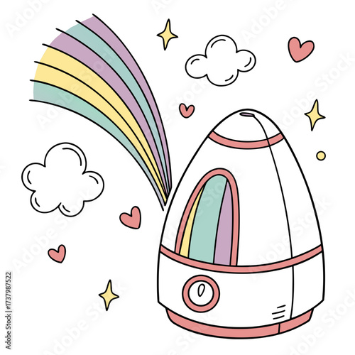 Cute air purifier with rainbow and pastel elements