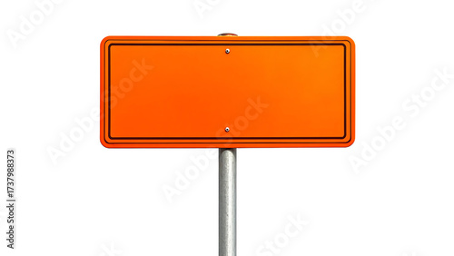 blank orange road sign