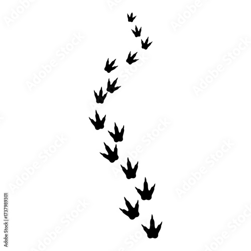 Footprint Dinosaur Silhouette Vector Illustration