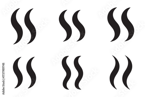 Smoke steam icon vector set, Smoke smell. Vector illustration