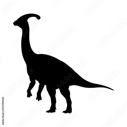 Parasaurolophus Silhouette Vector Illustration