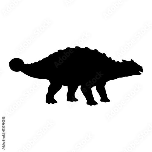 Ankylosaurus Silhouette Vector Illustration