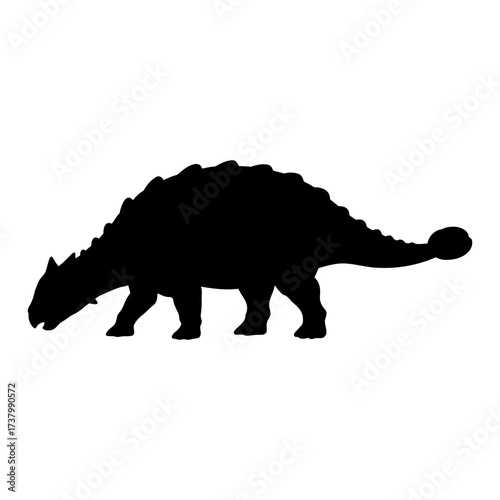 Ankylosaurus Silhouette Vector Illustration