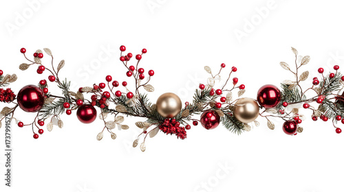 Christmas garland isolated on transparent background