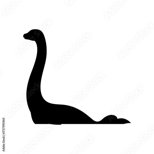 Loch Ness Monster Silhouette Vector Illustration