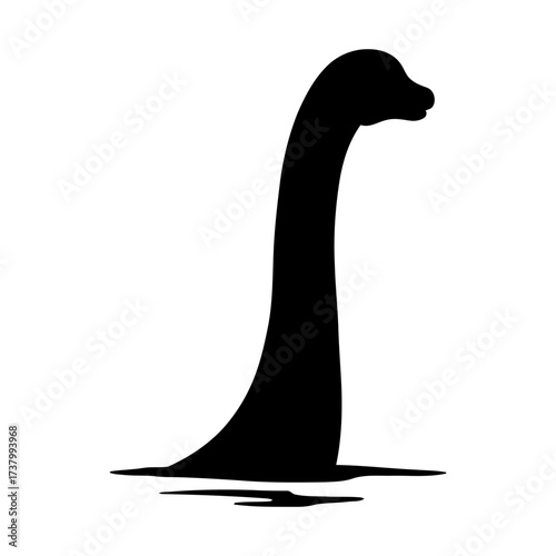 Loch Ness Monster Silhouette Vector Illustration