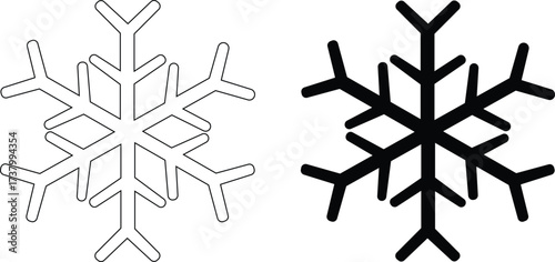 unique snowflake outline icon