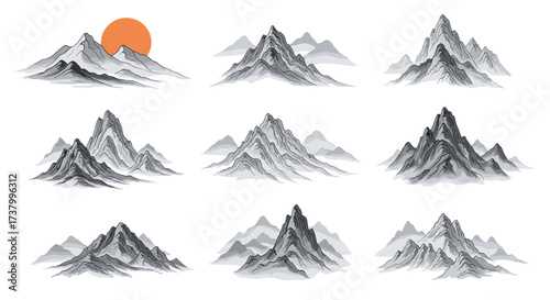  Majestic misty mountains at dawn a serene natural landscape.