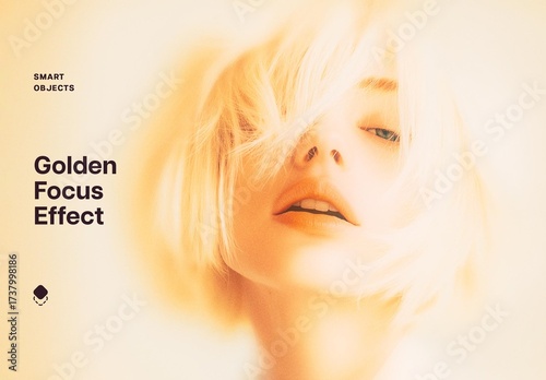 Golden Soft Focus Photo Effect Mockup