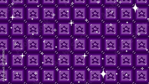 Pixel art tile star icon Looping animated background. 1080P (7)