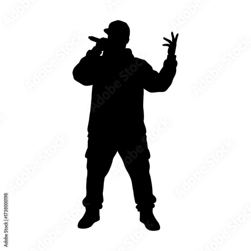 Rapper Man Silhouette Vector Illustration