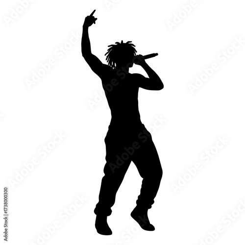 Rapper Man Silhouette Vector Illustration