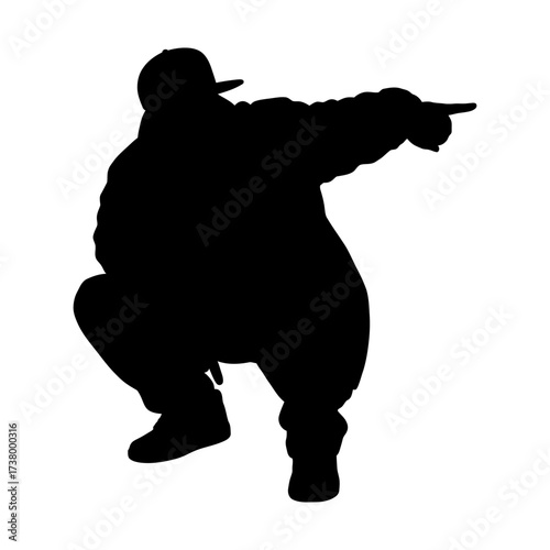 Rapper Man Silhouette Vector Illustration