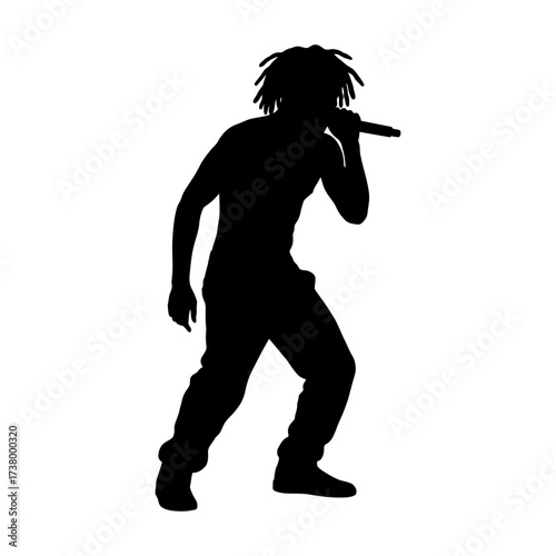 Rapper Man Silhouette Vector Illustration