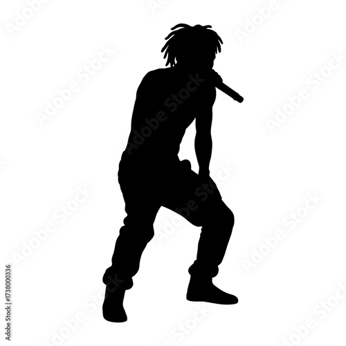 Rapper Man Silhouette Vector Illustration