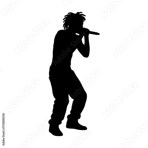 Rapper Man Silhouette Vector Illustration