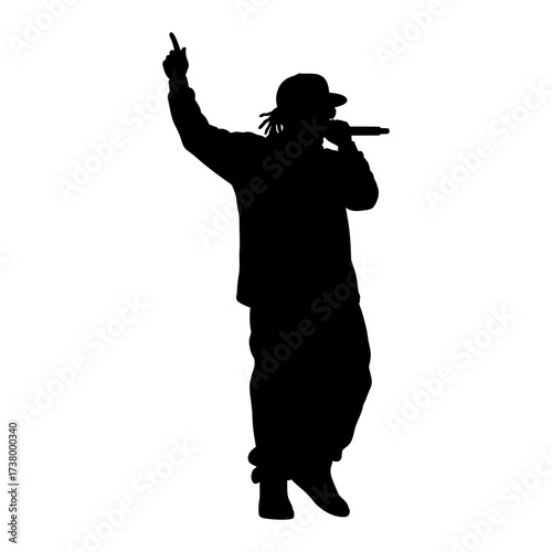Rapper Man Silhouette Vector Illustration