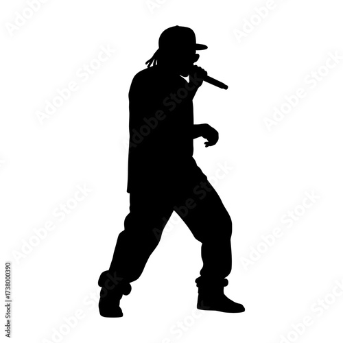 Rapper Man Silhouette Vector Illustration