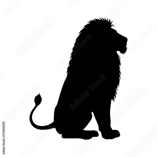 Lion Silhouette Vector Illustration , Animal Silhouette