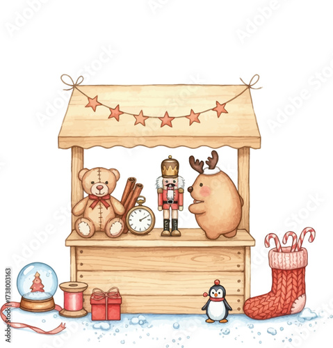 Children playing with toys in a colorful home setting with family and festive decorations