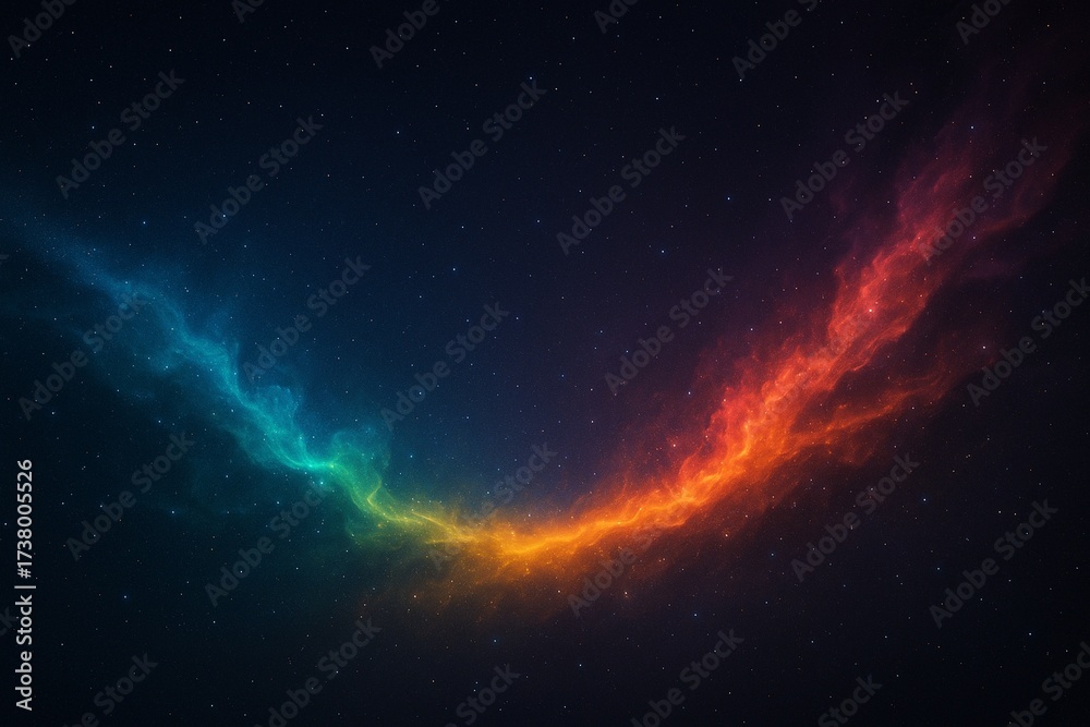 Fototapeta premium Cosmic Abstract Background with Galaxy Bridge of Colorful Nebula